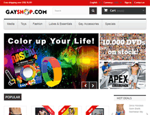 Tablet Screenshot of gayshop.com